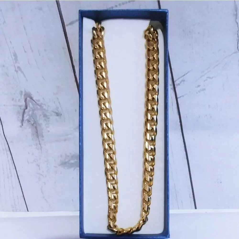 ION Plated YG Curb Necklace 24 in